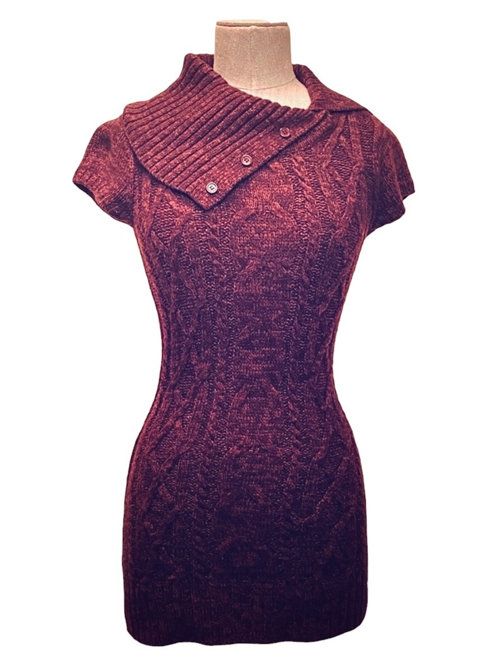 INC Marled Burgundy Tunic Sweater